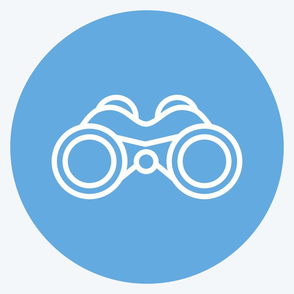 Explore Icon in trendy blue eyes style isolated on soft blue background vector