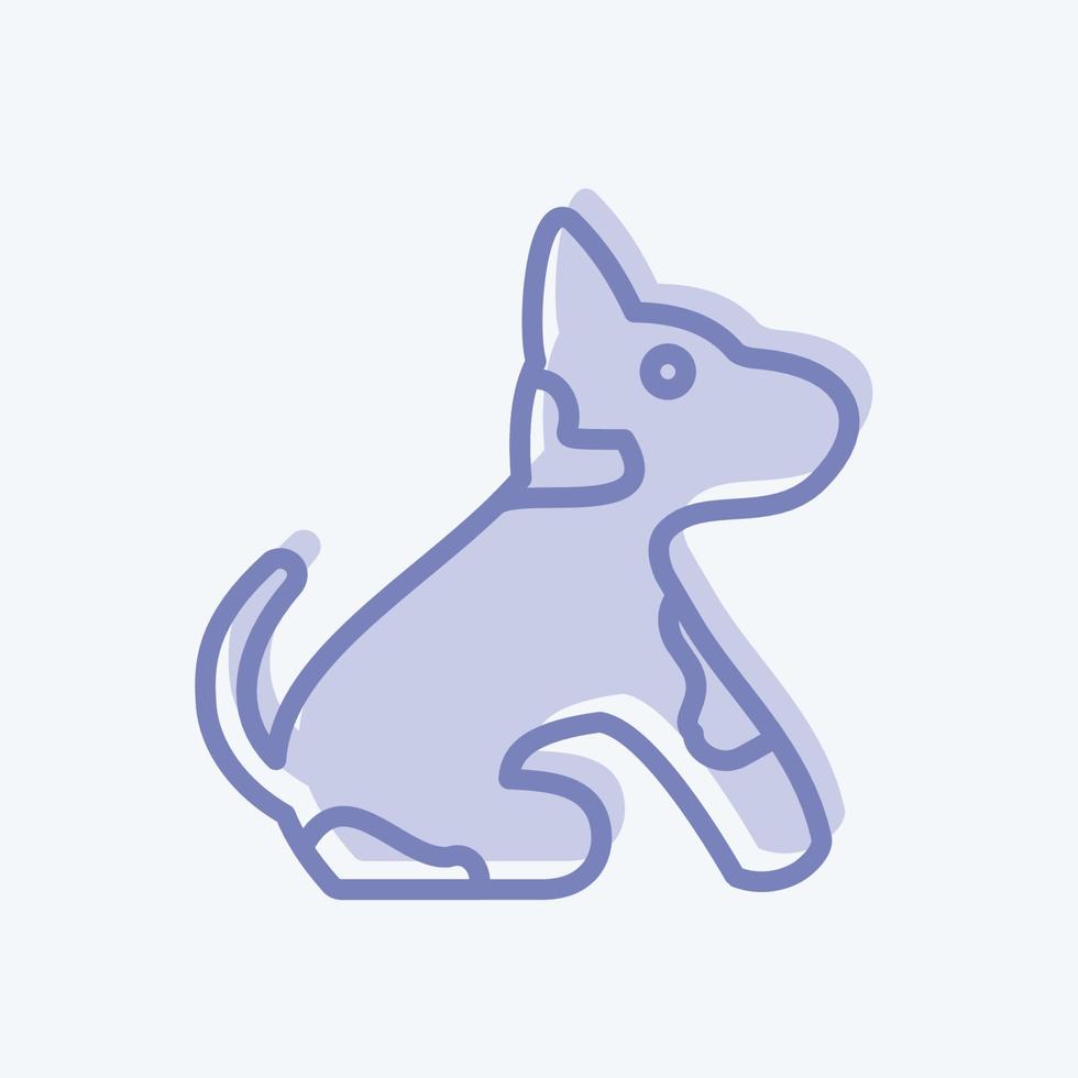 ícono de perro mascota en un moderno estilo de dos tonos aislado en un fondo azul suave vector