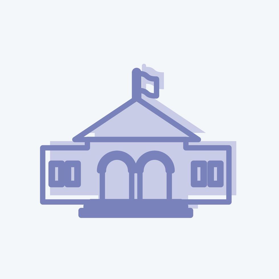 University Icon in trendy two tone style isolated on soft blue background vector