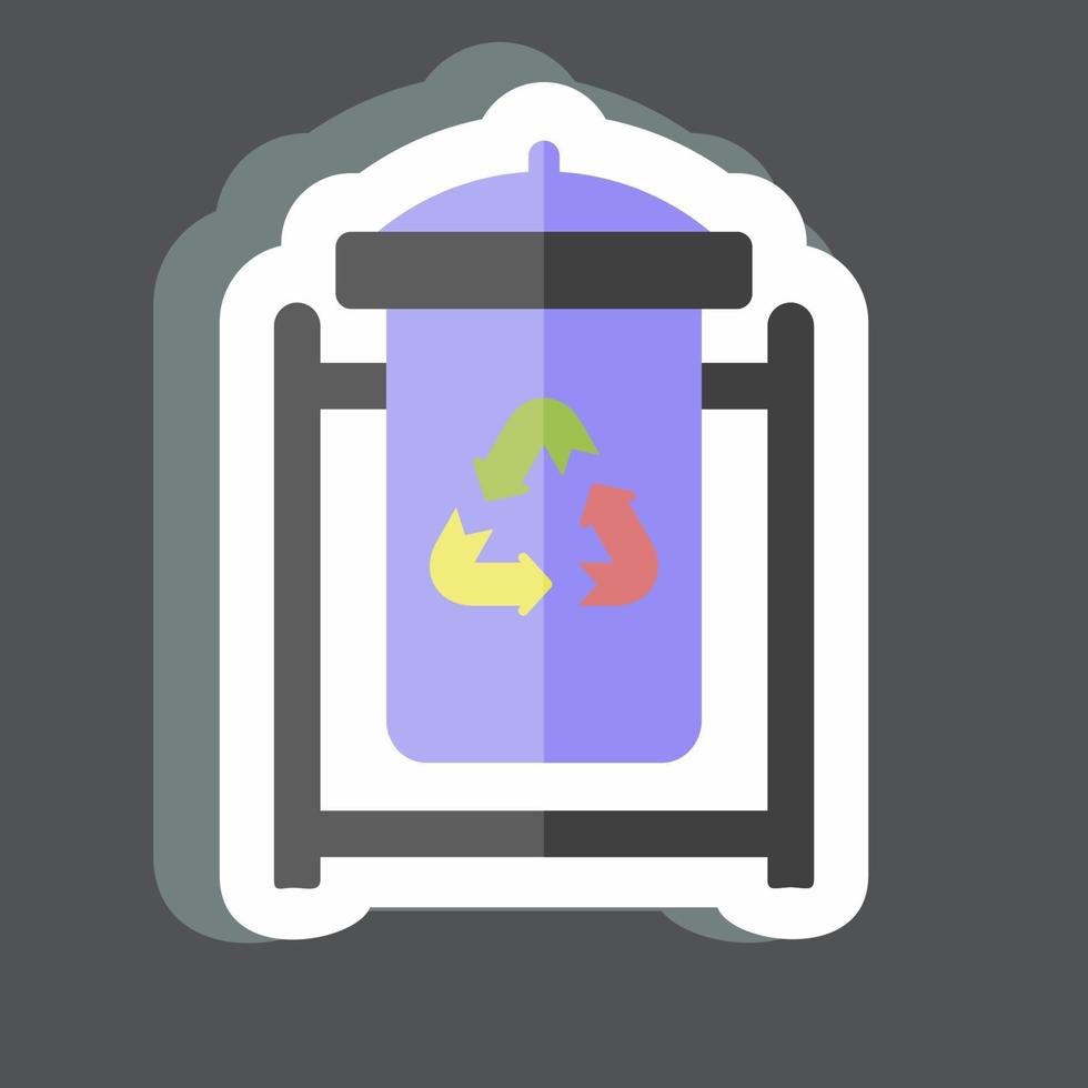 Recycle Bin Sticker in trendy isolated on black background vector