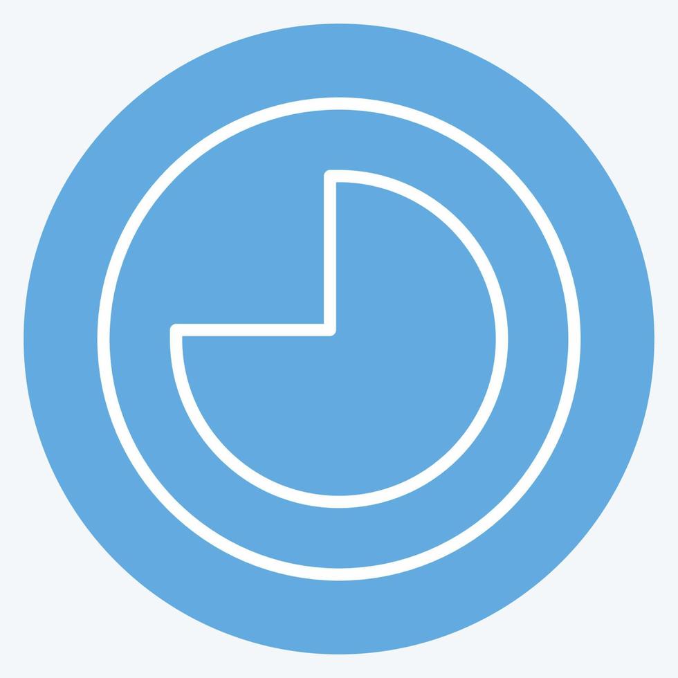 Pie Chart Icon in trendy blue eyes style isolated on soft blue background vector