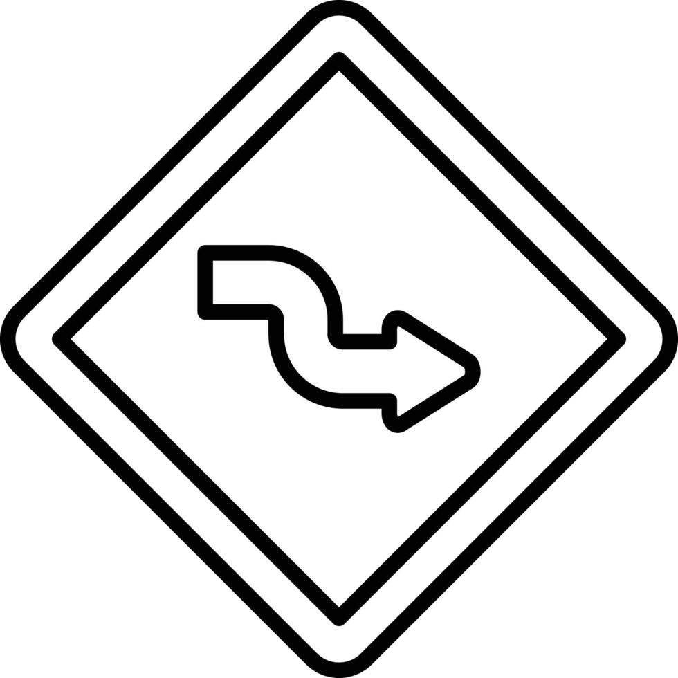 estilo de icono de carretera en zigzag vector