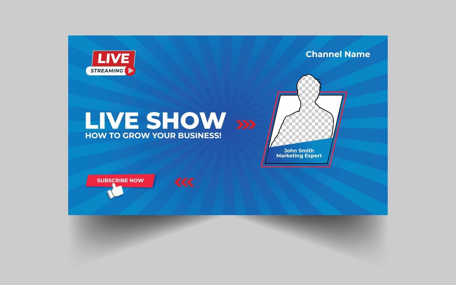 live show business promotional modern editable video thumbnail and web banner template. vector