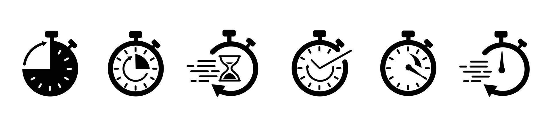 Set of Timer vector icons Count down Timer,Stopwatch icons set Timer symbol. Outline stopwatch icon Alarm