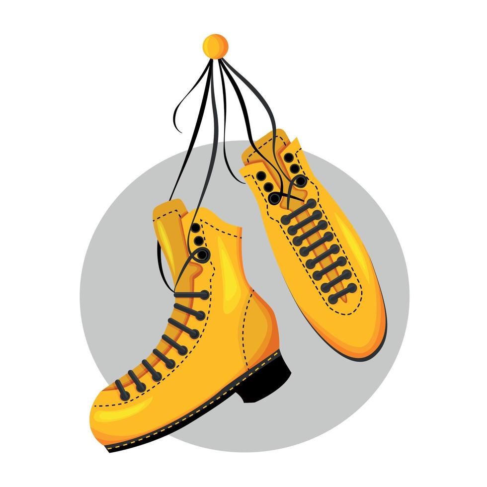 Fashionable yellow shoes. Footwear. Unisex. Vector illustration.