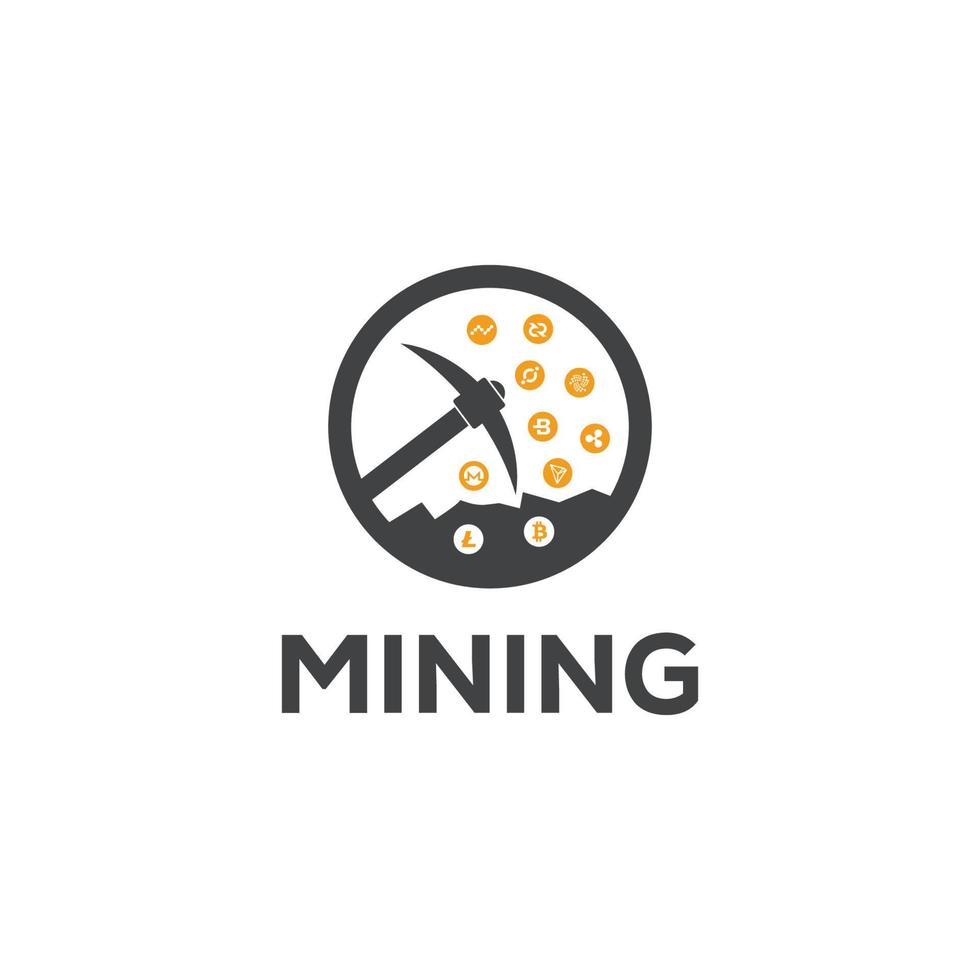 imagen vectorial de diseño de logotipo de minería vector