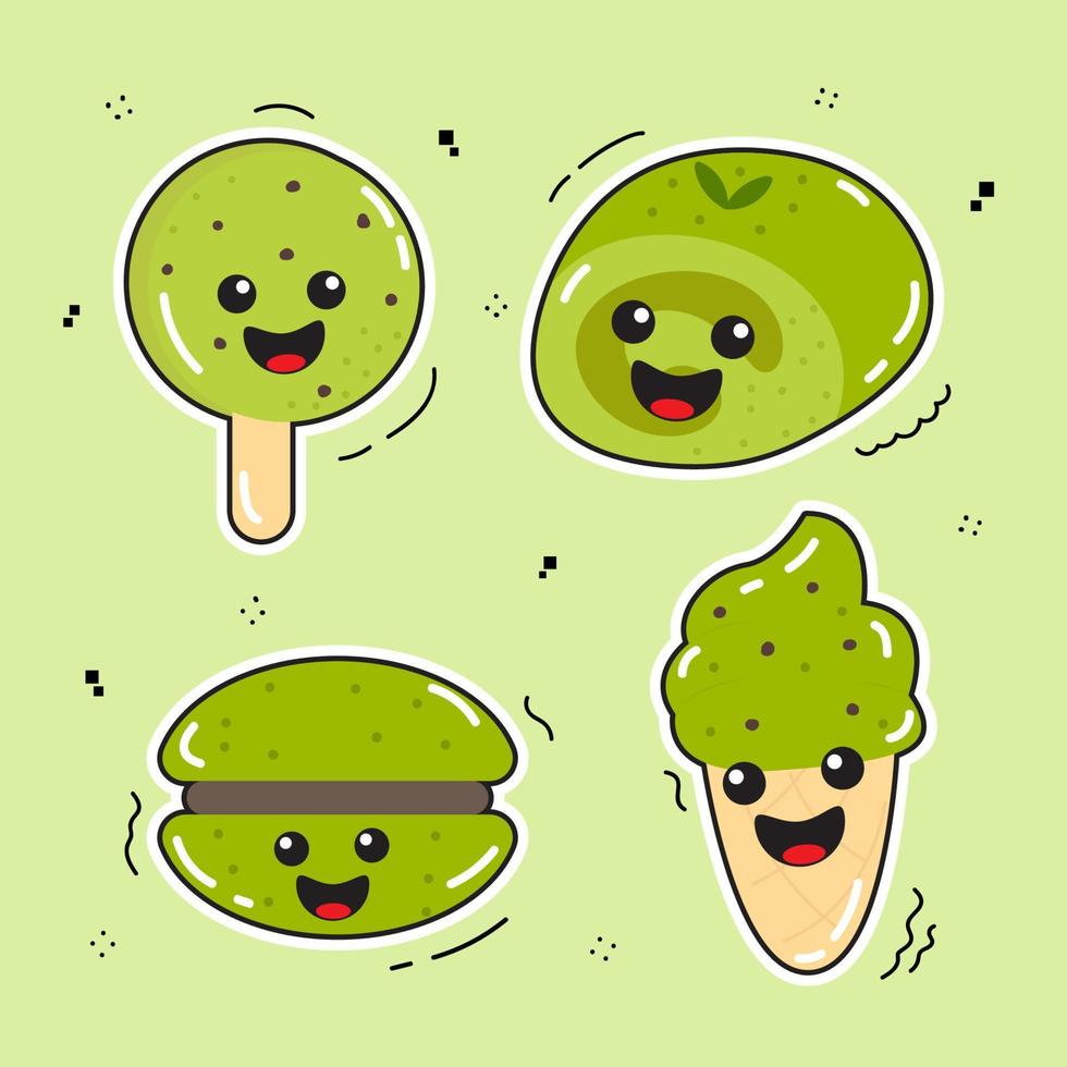 Vector illustrations Hand drawn of design cartoon characters.  stamps or stickers with abstract funny cute comic characters.