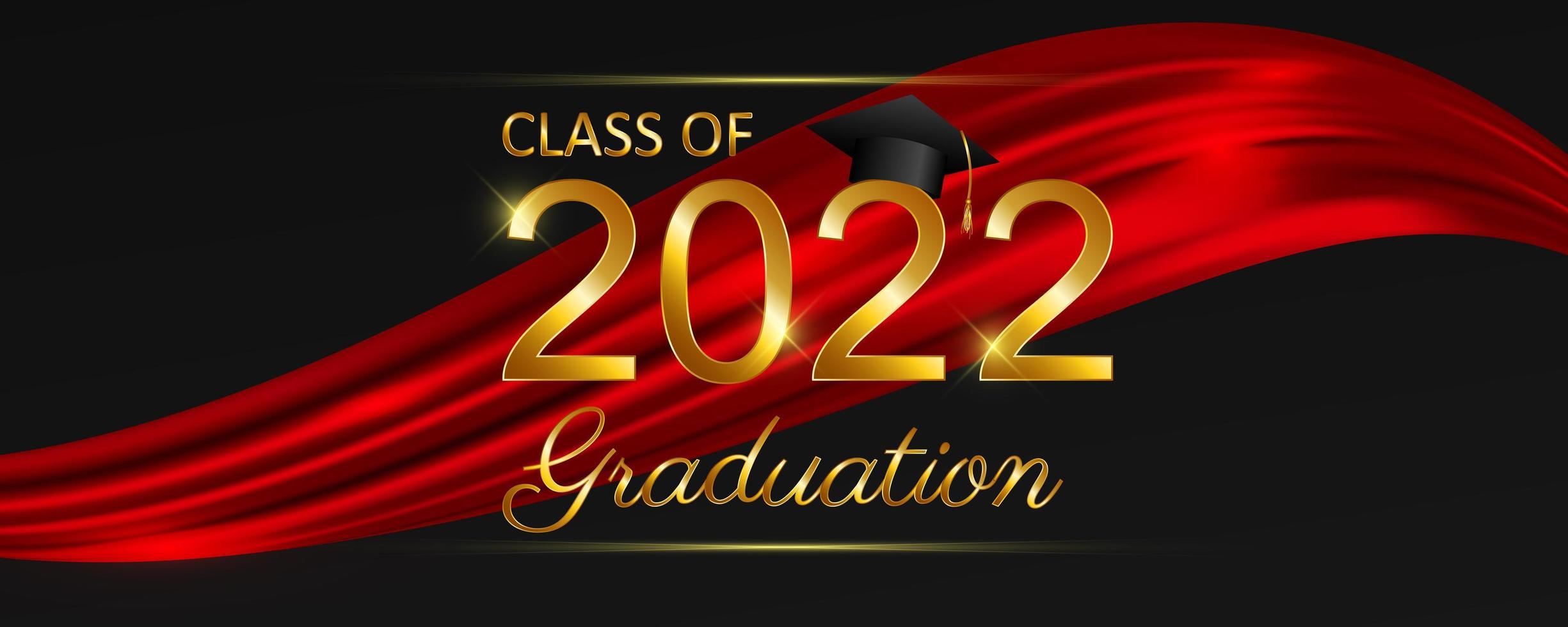 Class of 2022 graduation text design for cards, invitations or banner vector