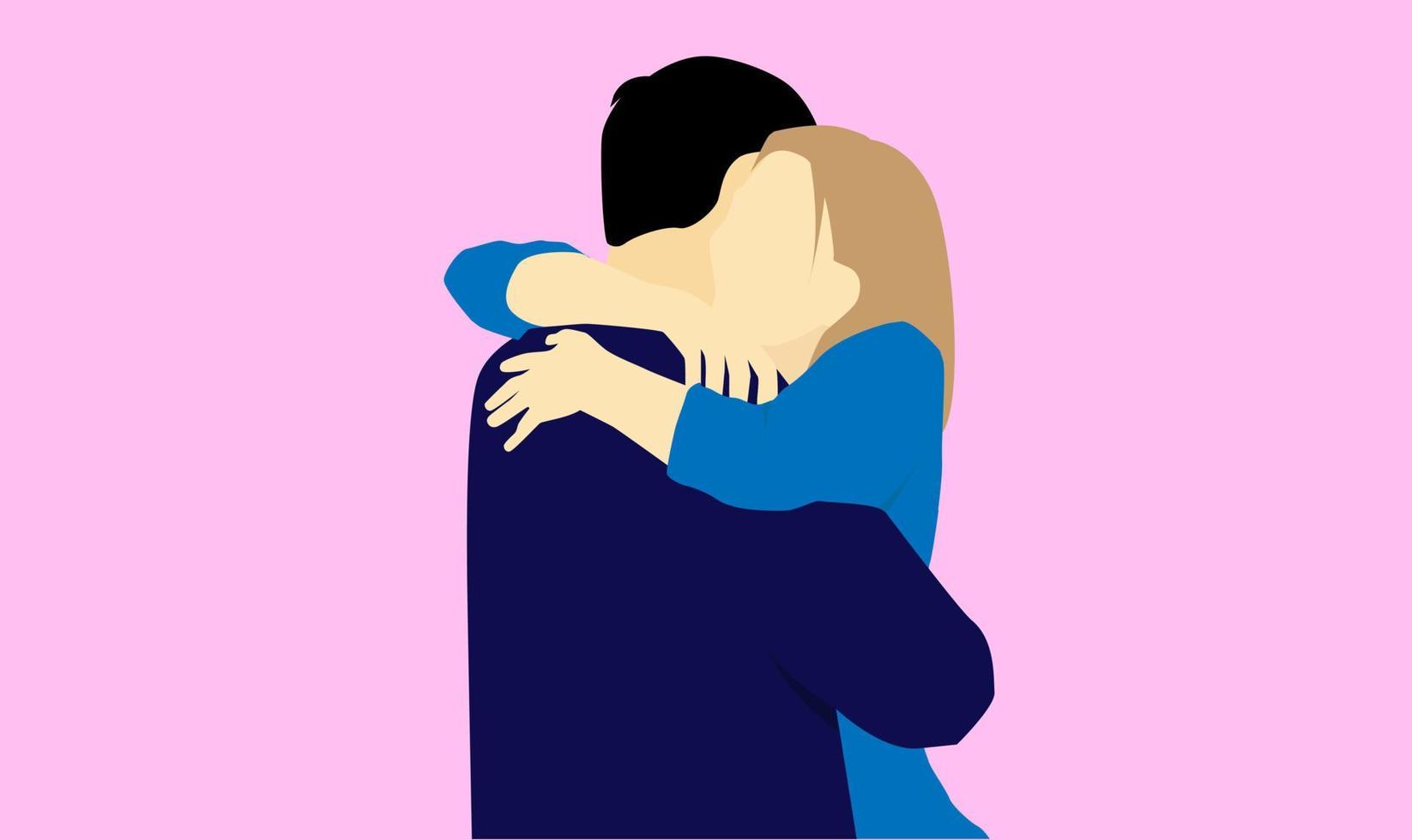 illustration vector graphic of people hugging. affection, lovers, valentine  day, hug day. 5528207 Vector Art at Vecteezy