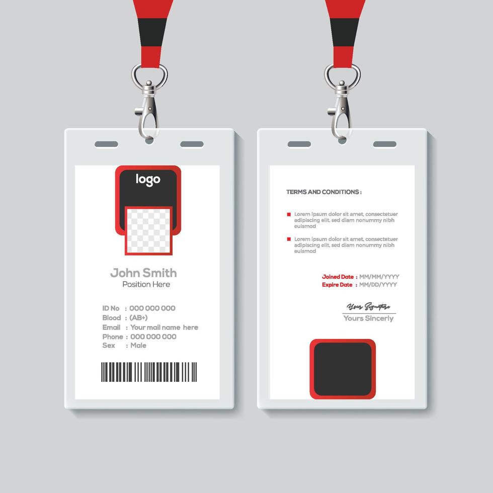 Simple ID Card Design Template. Professional Identity Card Template Vector for Employee.