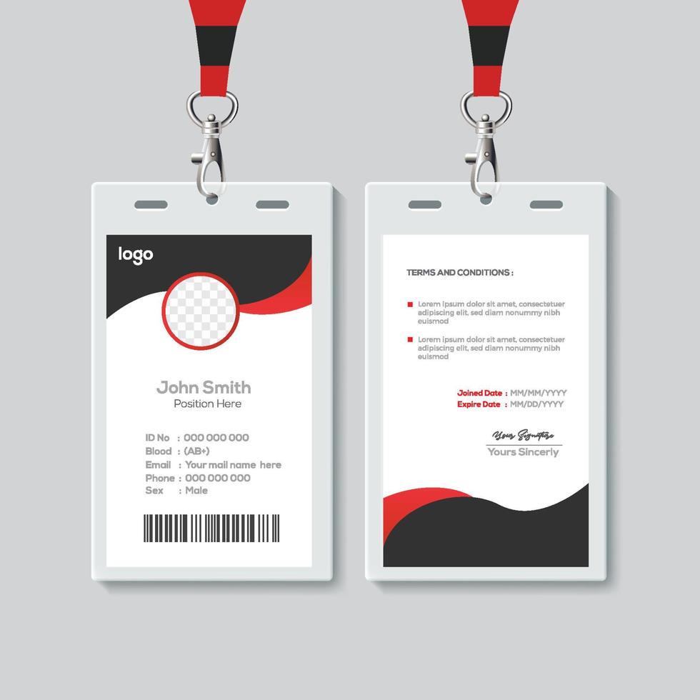 Simple ID Card Design Template. Professional Identity Card Template Vector for Employee.