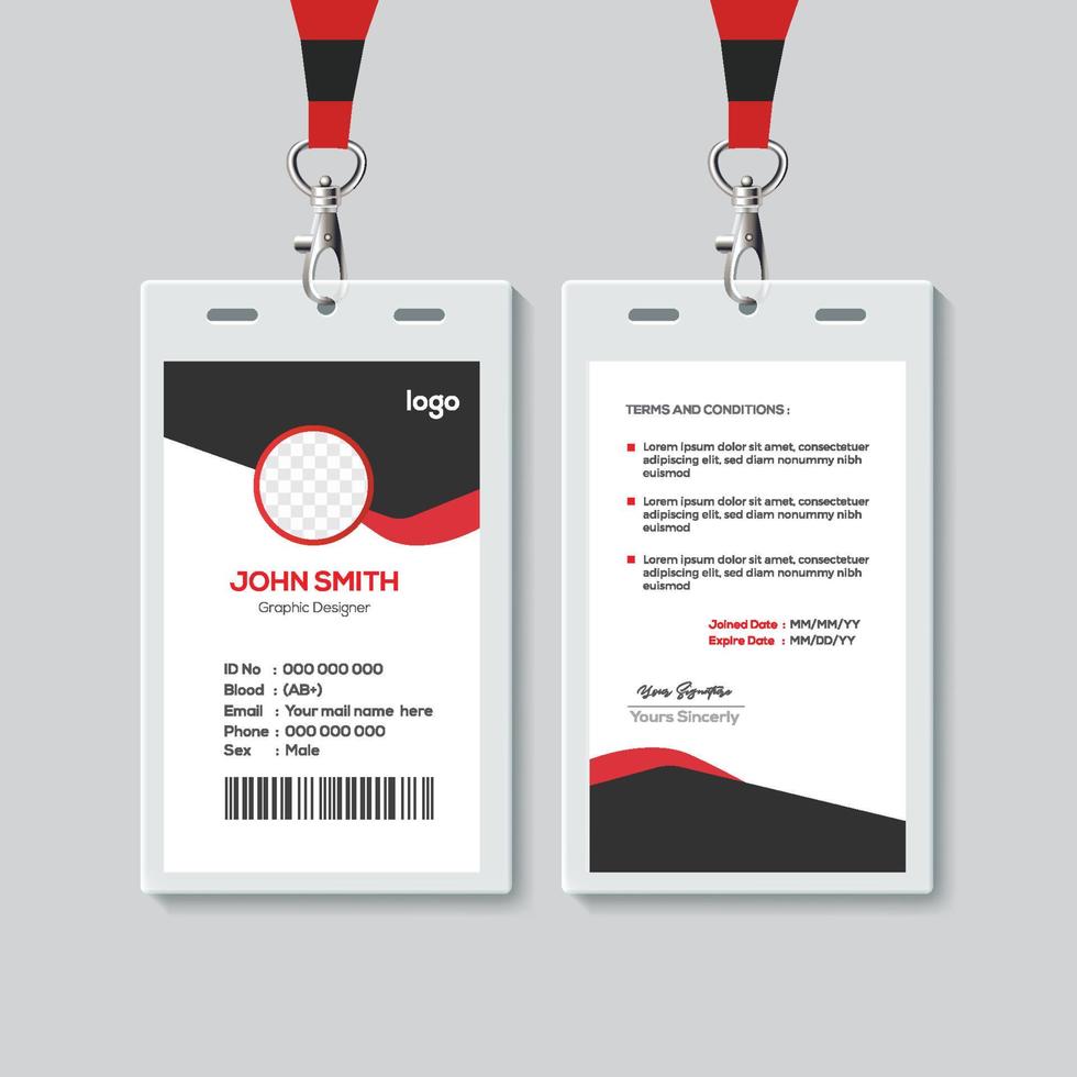 Simple ID Card Design Template. Professional Identity Card Template Vector for Employee.