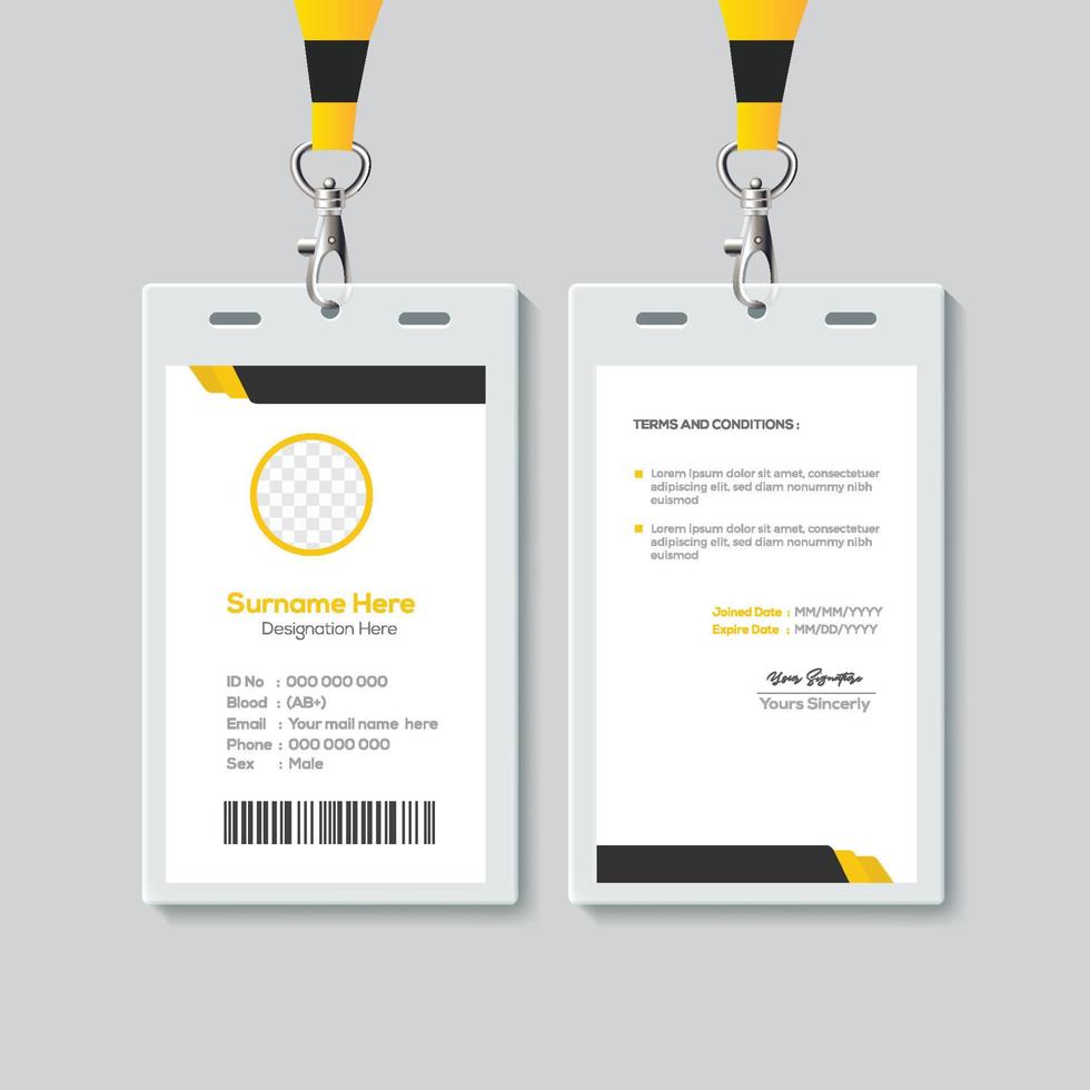 Simple ID Card Design Template. Professional Identity Card Template Vector for Employee.