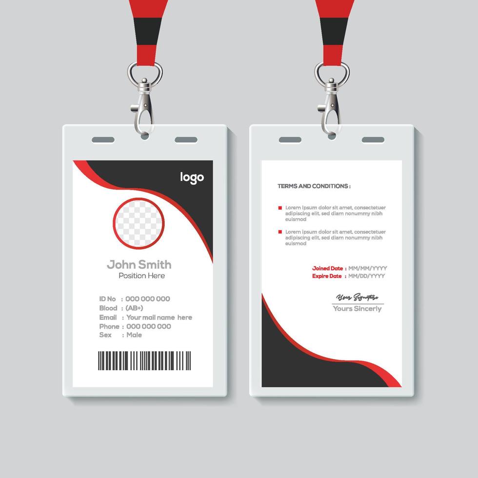 Simple ID Card Design Template. Professional Identity Card Template Vector for Employee.