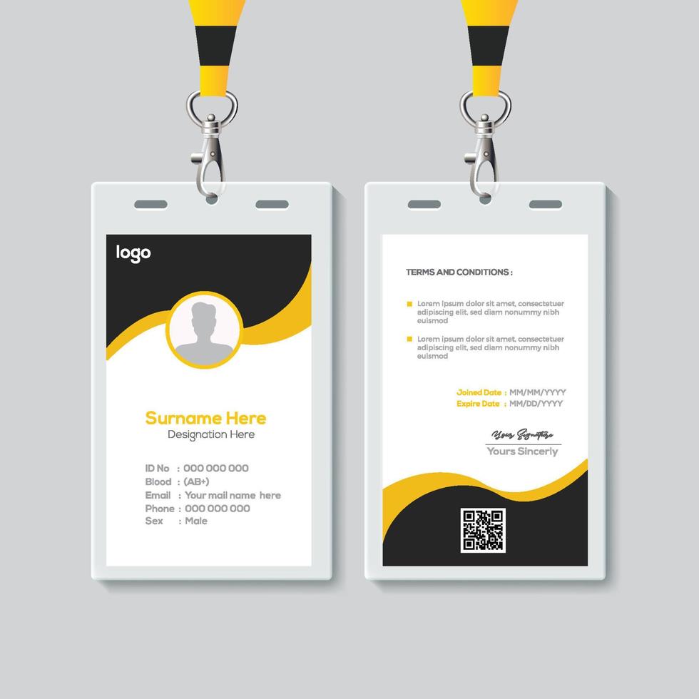 Simple ID Card Design Template. Professional Identity Card Template Vector for Employee.