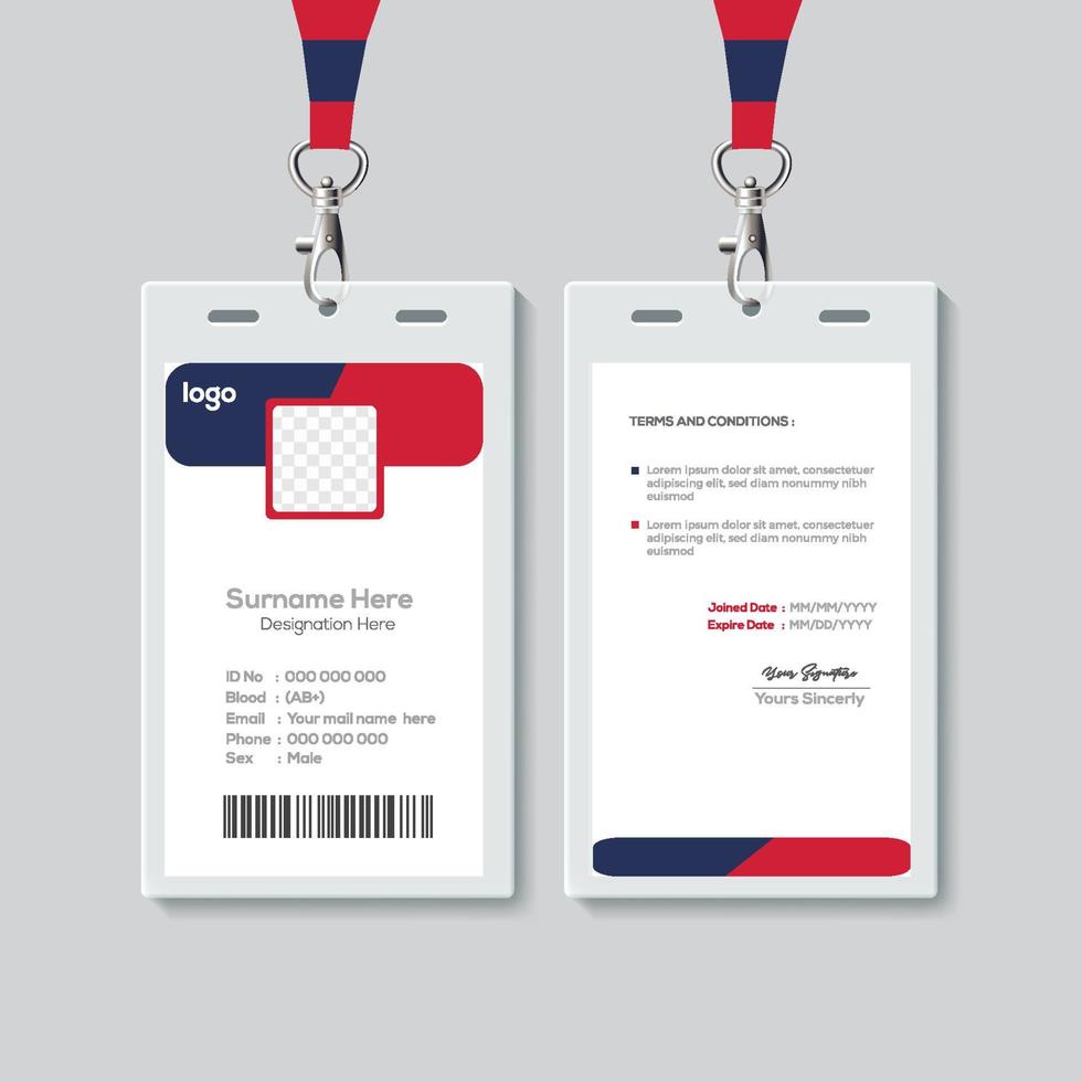 Simple ID Card Design Template. Professional Identity Card Template Vector for Employee.