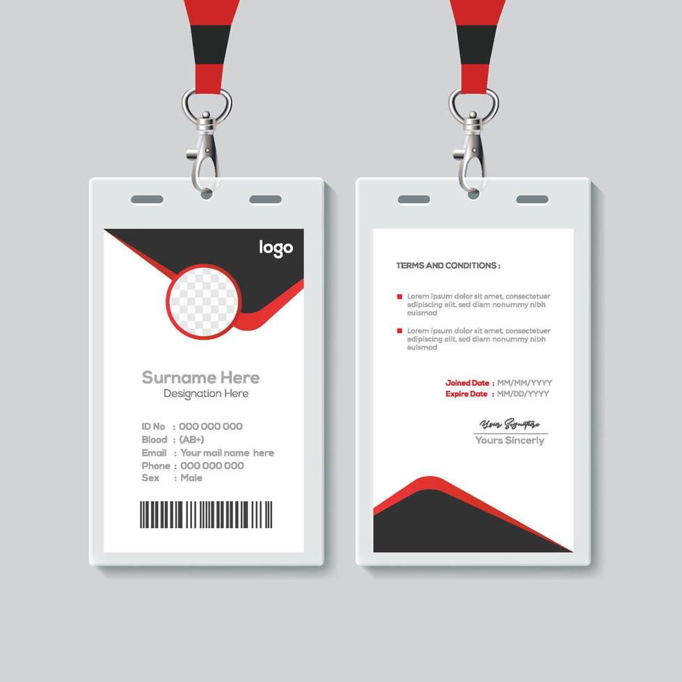 Simple ID Card Design Template. Professional Identity Card Template Vector for Employee.