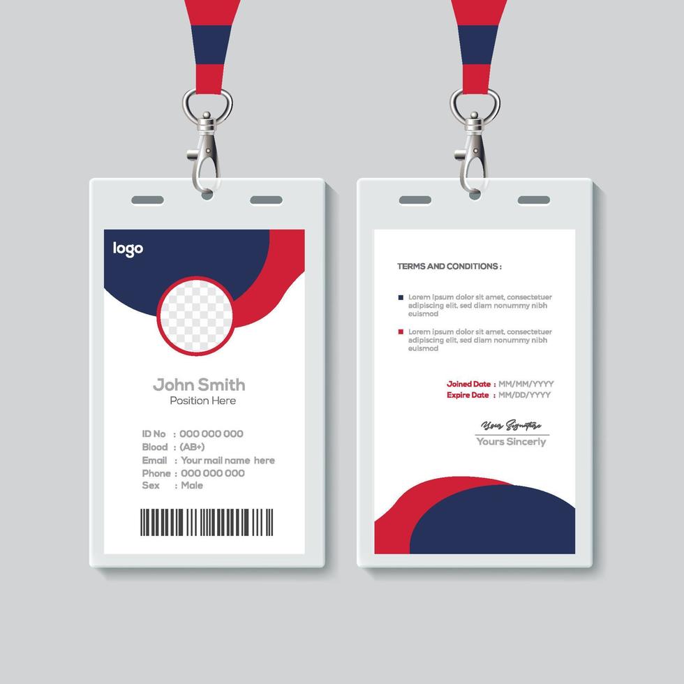 Simple ID Card Design Template. Professional Identity Card Template Vector for Employee.