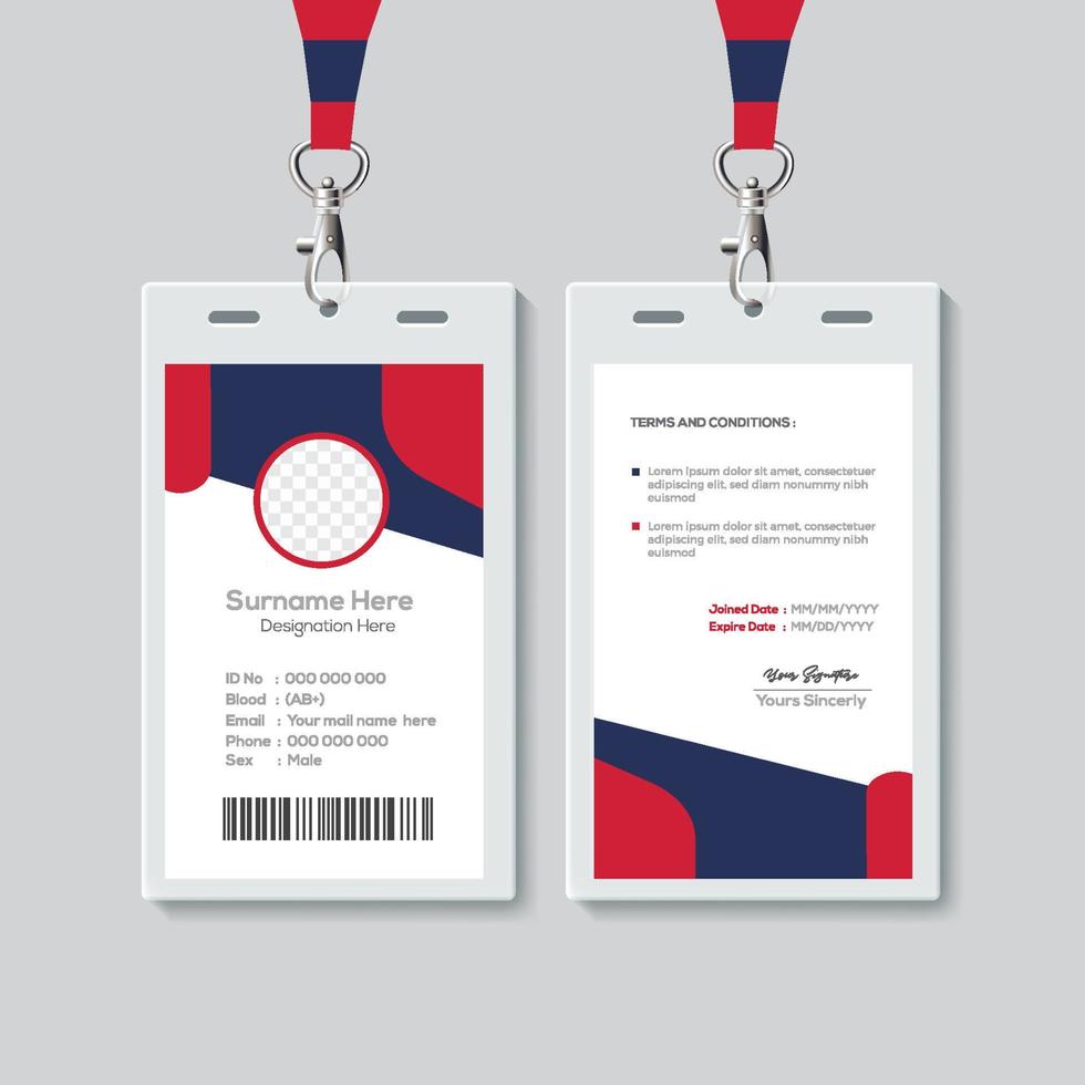 Simple ID Card Design Template. Professional Identity Card Template Vector for Employee.