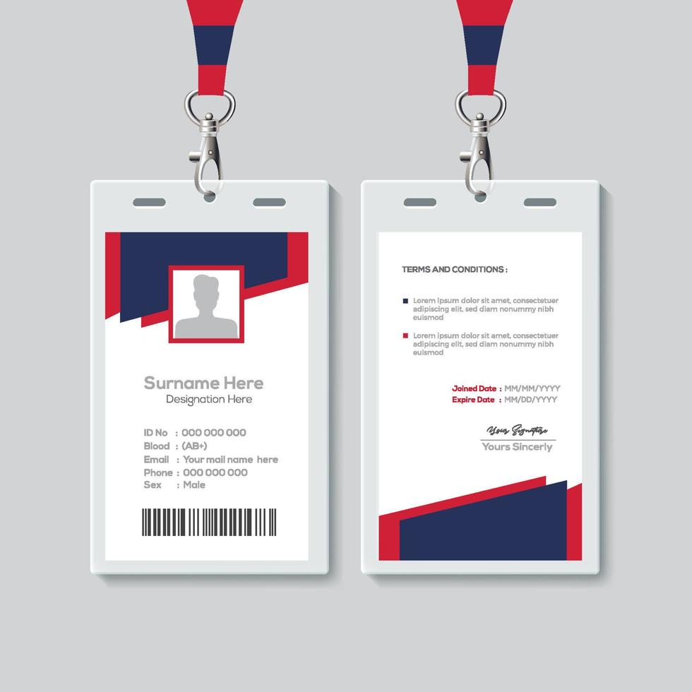 Simple ID Card Design Template. Professional Identity Card Template Vector for Employee.