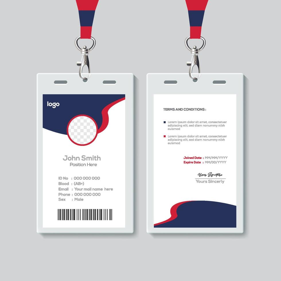 Simple ID Card Design Template. Professional Identity Card Template Vector for Employee.