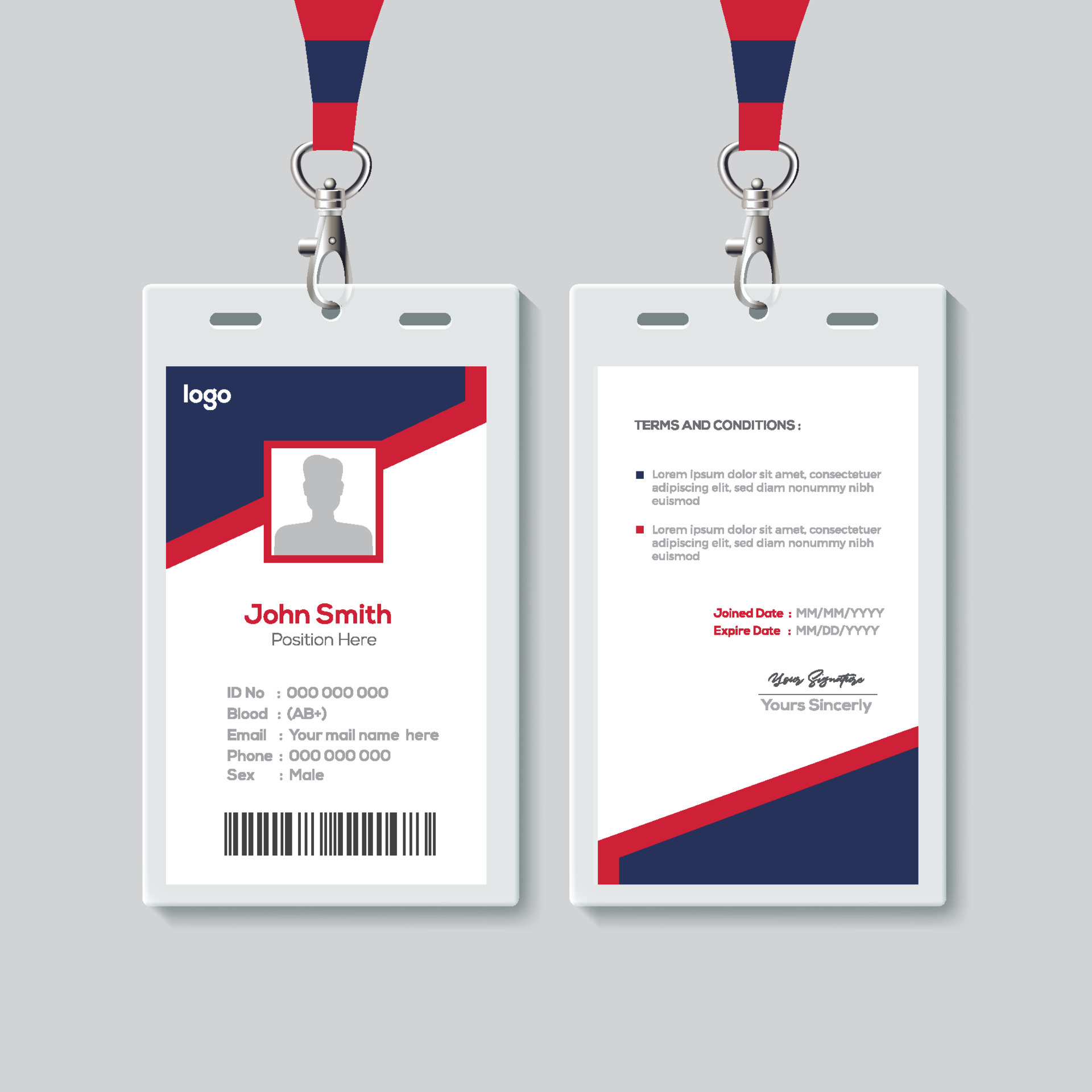 Simple ID Card Design Template. Professional Identity Card Template ...