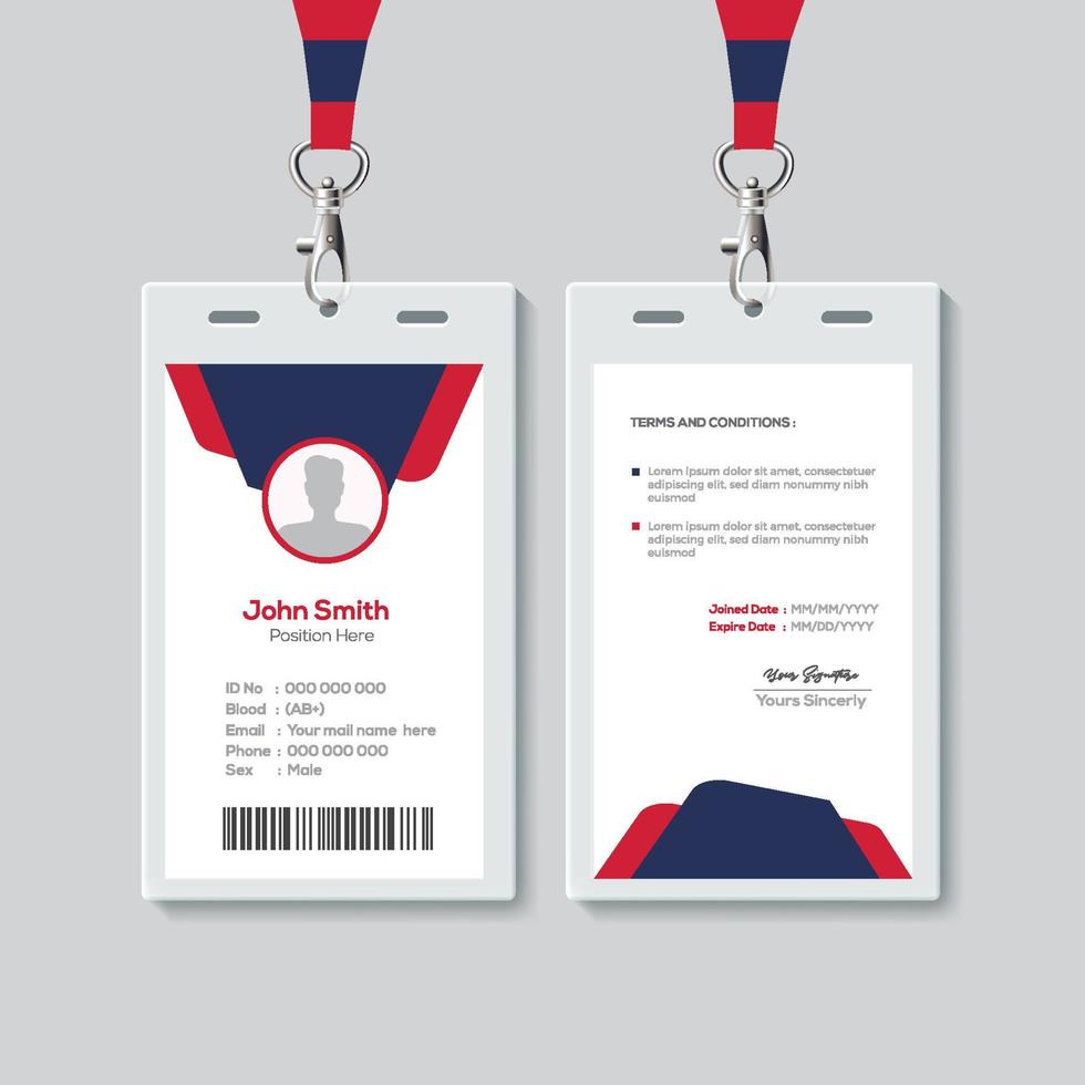 Simple ID Card Design Template. Professional Identity Card Template Vector for Employee.