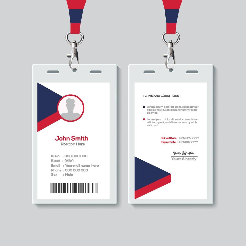 Simple ID Card Design Template. Professional Identity Card Template Vector for Employee.