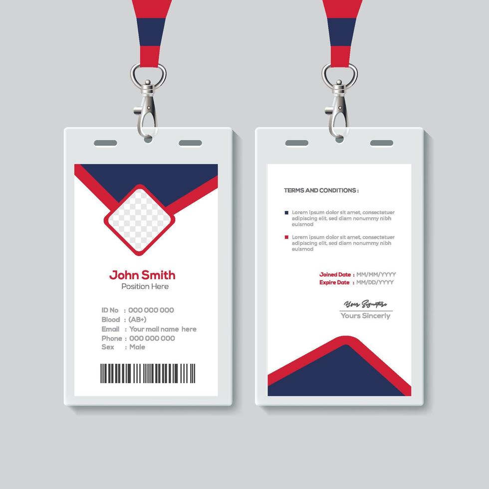 Simple ID Card Design Template. Professional Identity Card Template Vector for Employee.