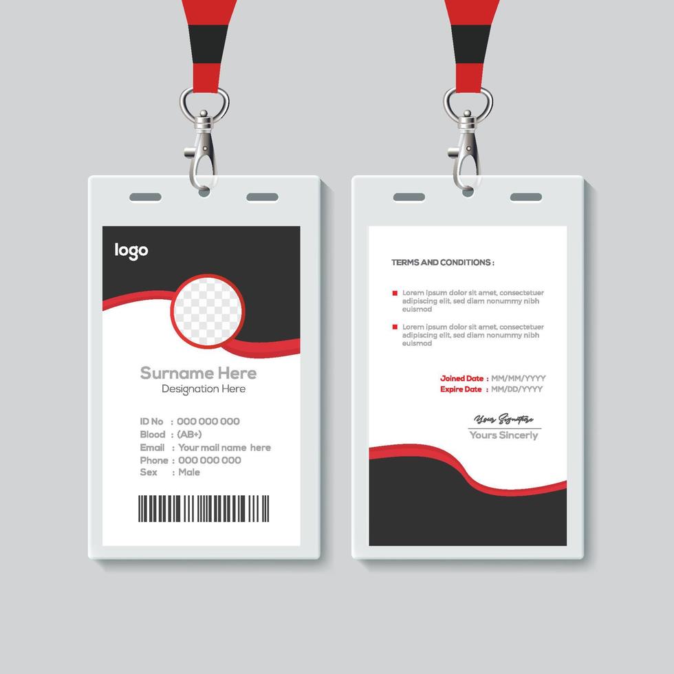 Simple ID Card Design Template. Professional Identity Card Template Vector for Employee.