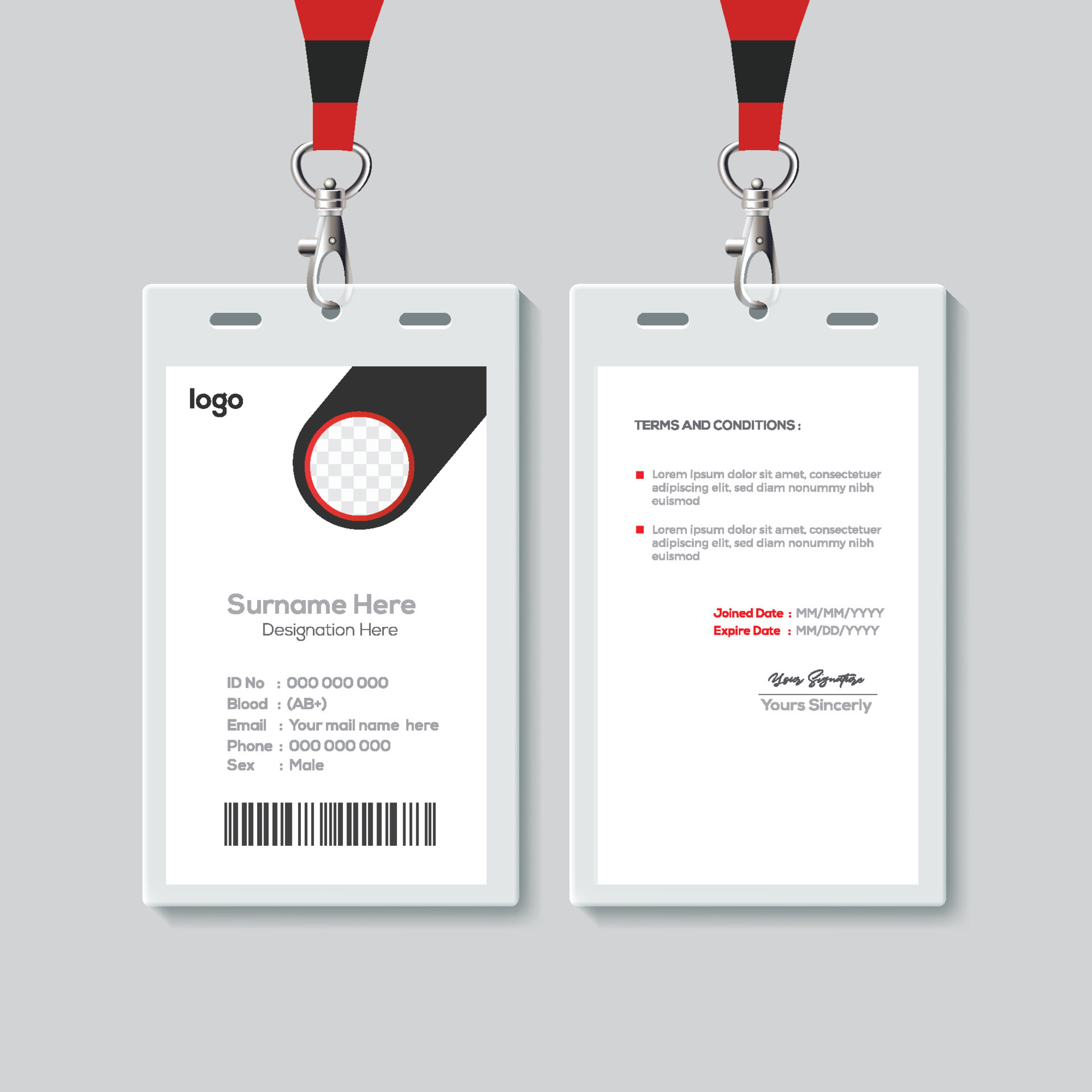 Employee Id Card Terms And Conditions Sample