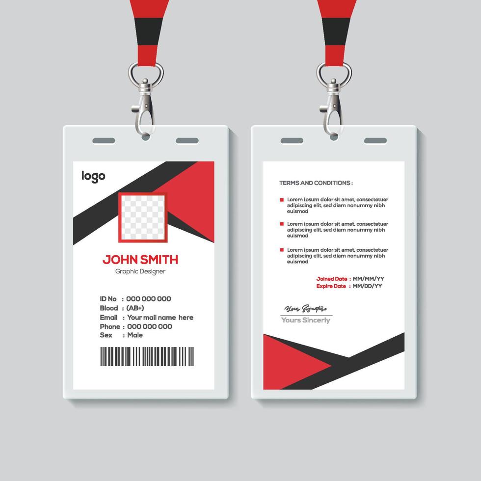 Simple ID Card Design Template. Professional Identity Card Template Vector for Employee.