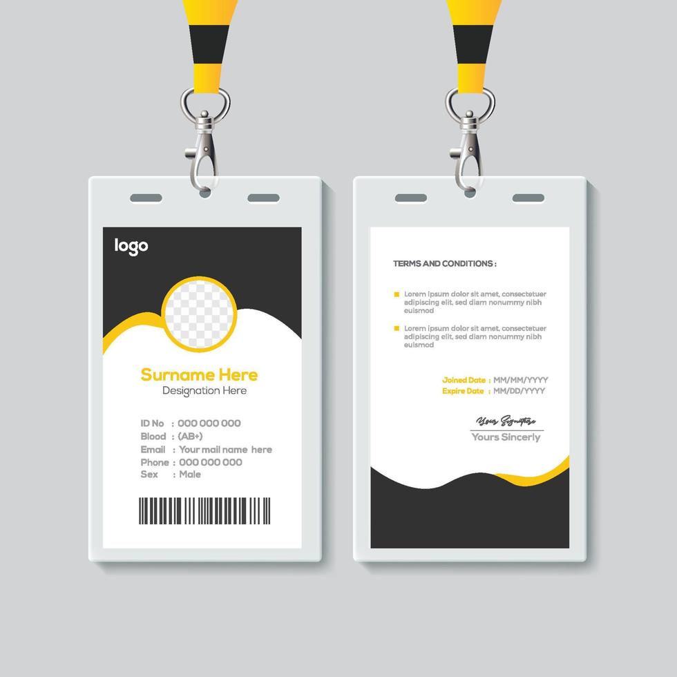 Simple ID Card Design Template. Professional Identity Card Template Vector for Employee.