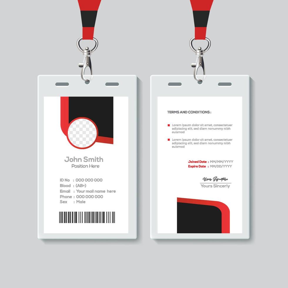 Simple ID Card Design Template. Professional Identity Card Template Vector for Employee.