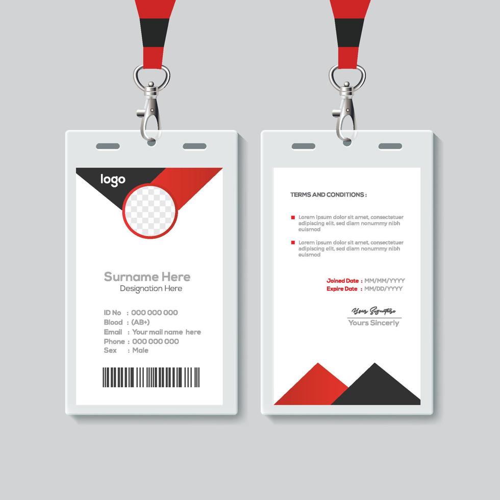 Simple ID Card Design Template. Professional Identity Card Template Vector for Employee.