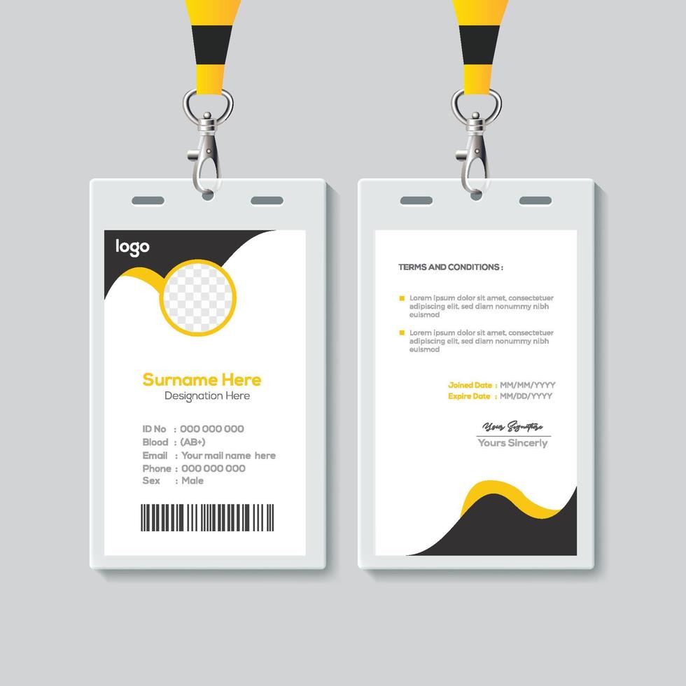Simple ID Card Design Template. Professional Identity Card Template Vector for Employee.