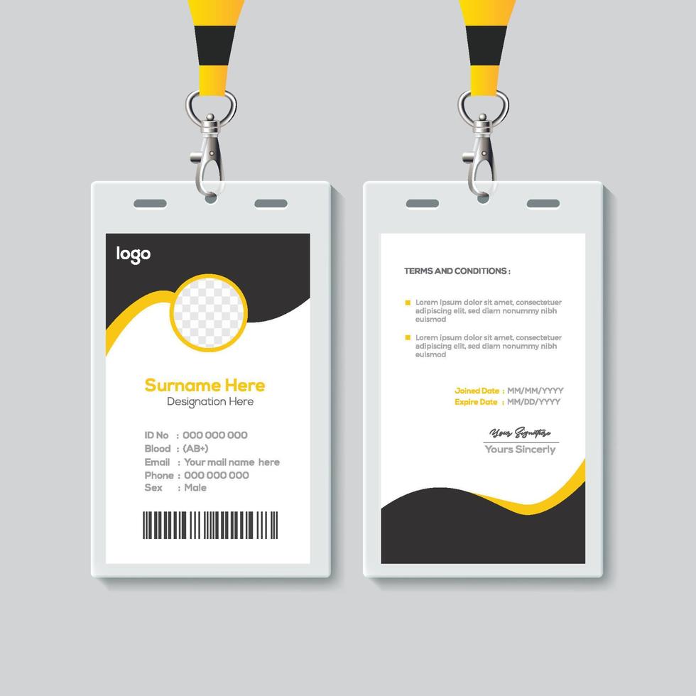 Simple ID Card Design Template. Professional Identity Card Template Vector for Employee.