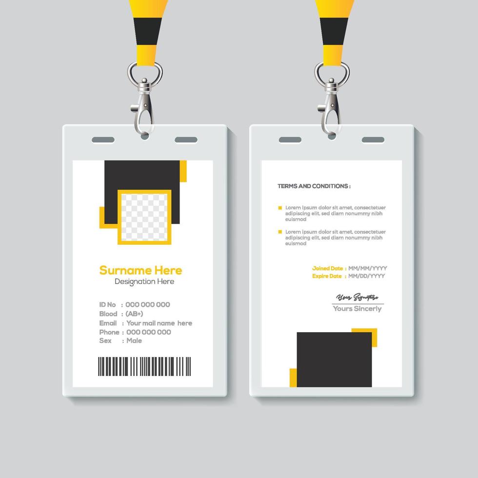 Simple ID Card Design Template. Professional Identity Card Template Vector for Employee.