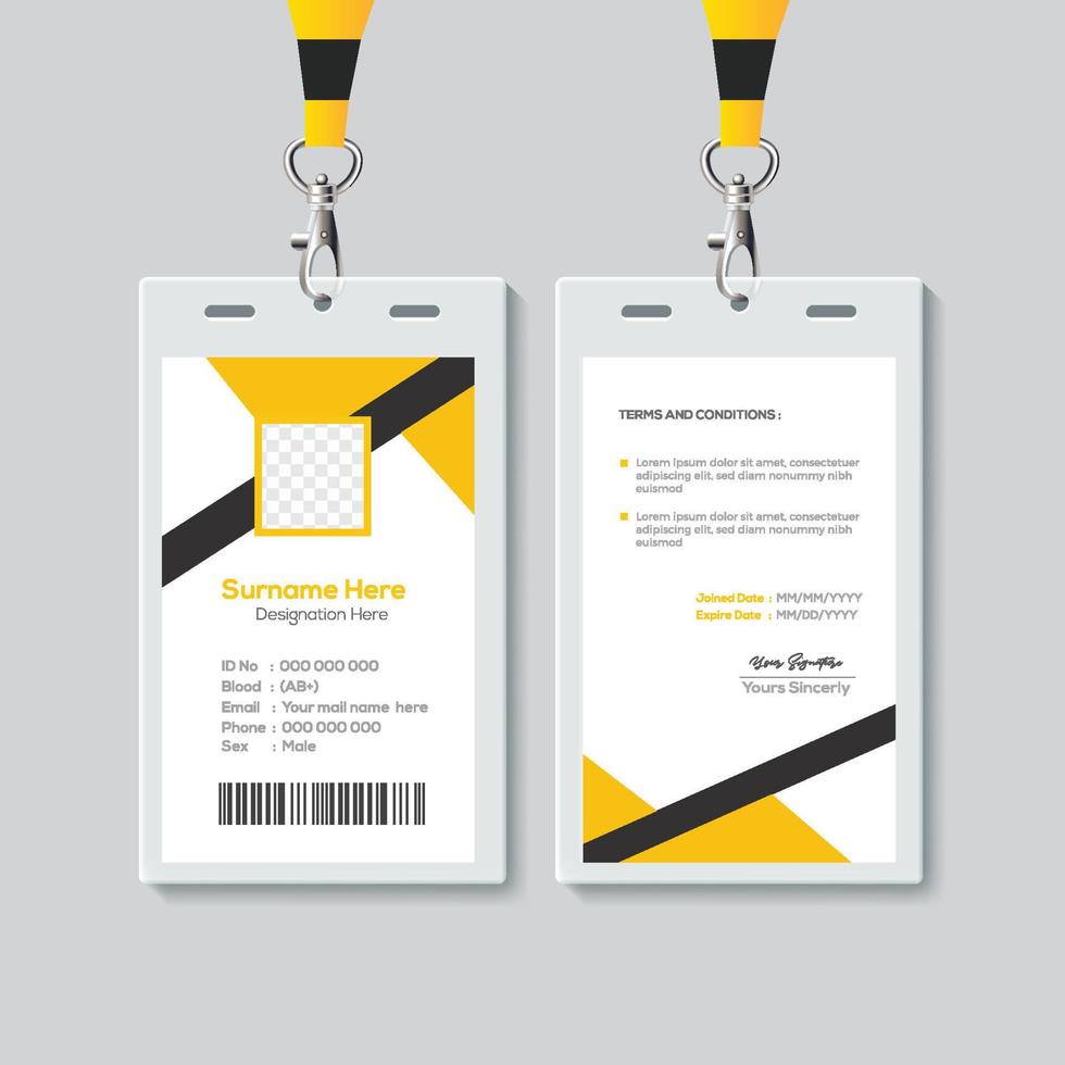 Simple ID Card Design Template. Professional Identity Card Template Vector for Employee.