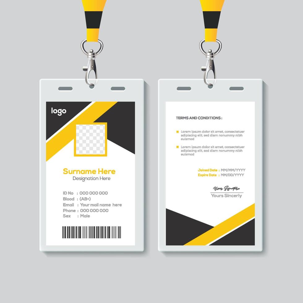 Simple ID Card Design Template. Professional Identity Card Template Vector for Employee.