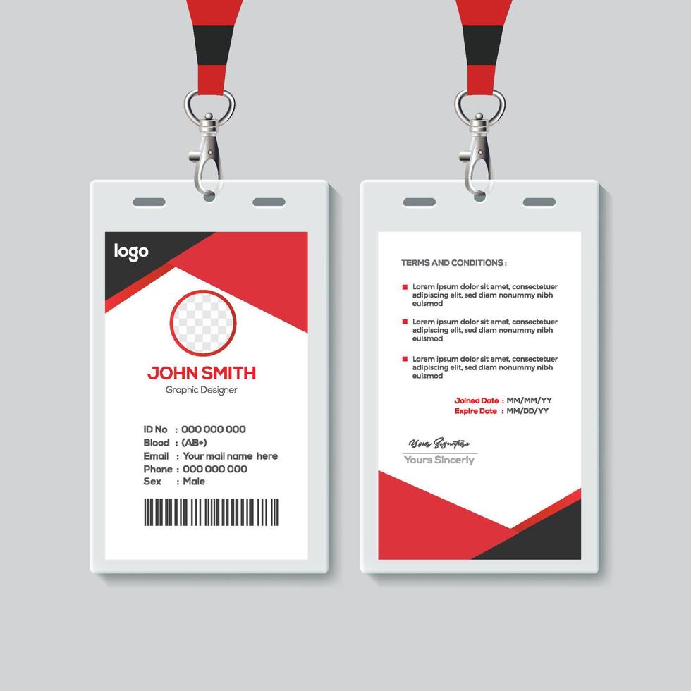 Simple ID Card Design Template. Professional Identity Card Template Vector for Employee.