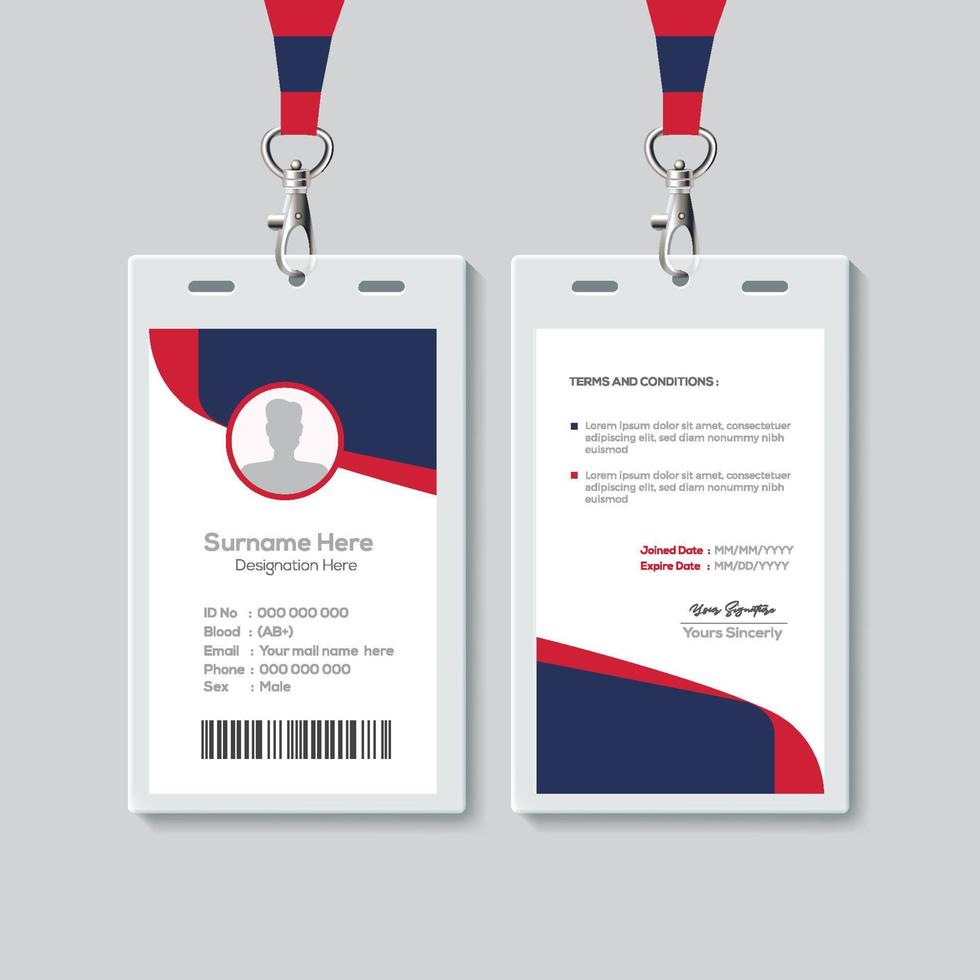 Simple ID Card Design Template. Professional Identity Card Template Vector for Employee.