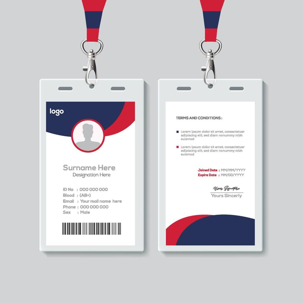 Simple ID Card Design Template. Professional Identity Card Template Vector for Employee.