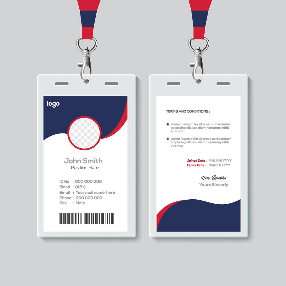 Simple ID Card Design Template. Professional Identity Card Template Vector for Employee.