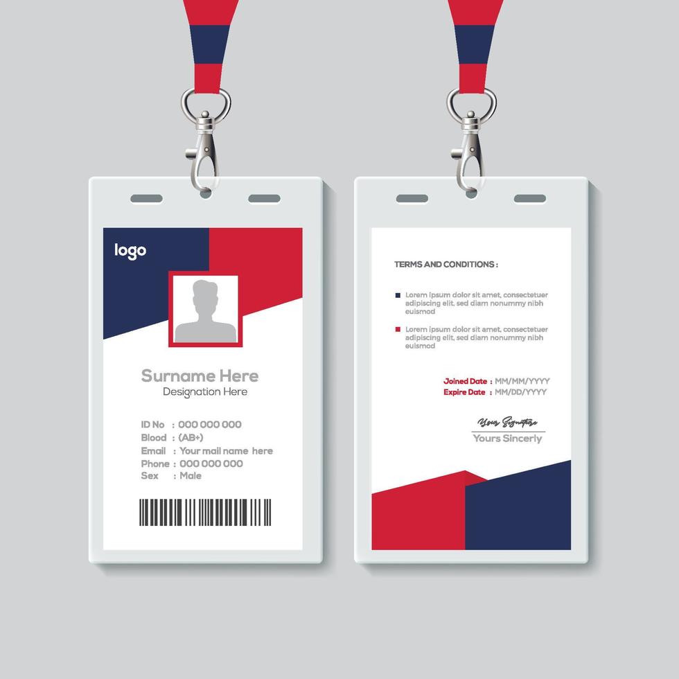 Simple ID Card Design Template. Professional Identity Card Template Vector for Employee.