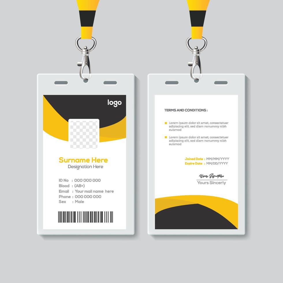 Simple ID Card Design Template. Professional Identity Card Template Vector for Employee.