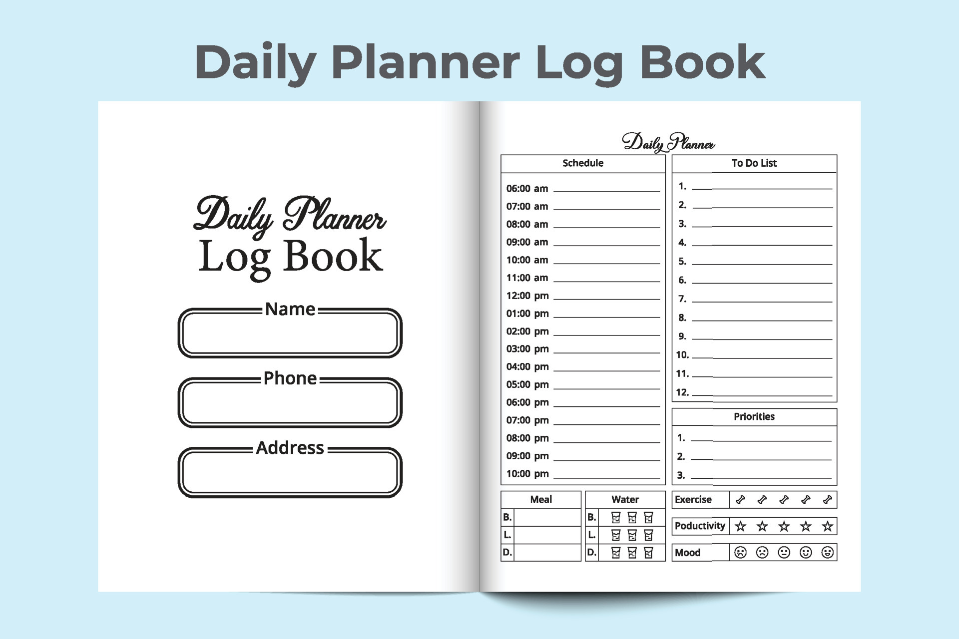 Windswept varme pustes op Daily planner journal. Work schedule template interior. Daily routine  planner notebook interior. Task log book. Daily schedule journal interior.  Daily planner log book template. 5529417 Vector Art at Vecteezy