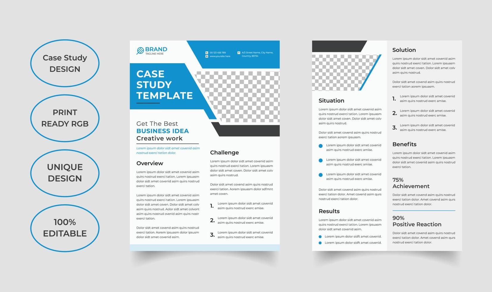 Creative case study template design 5529622 Vector Art at Vecteezy