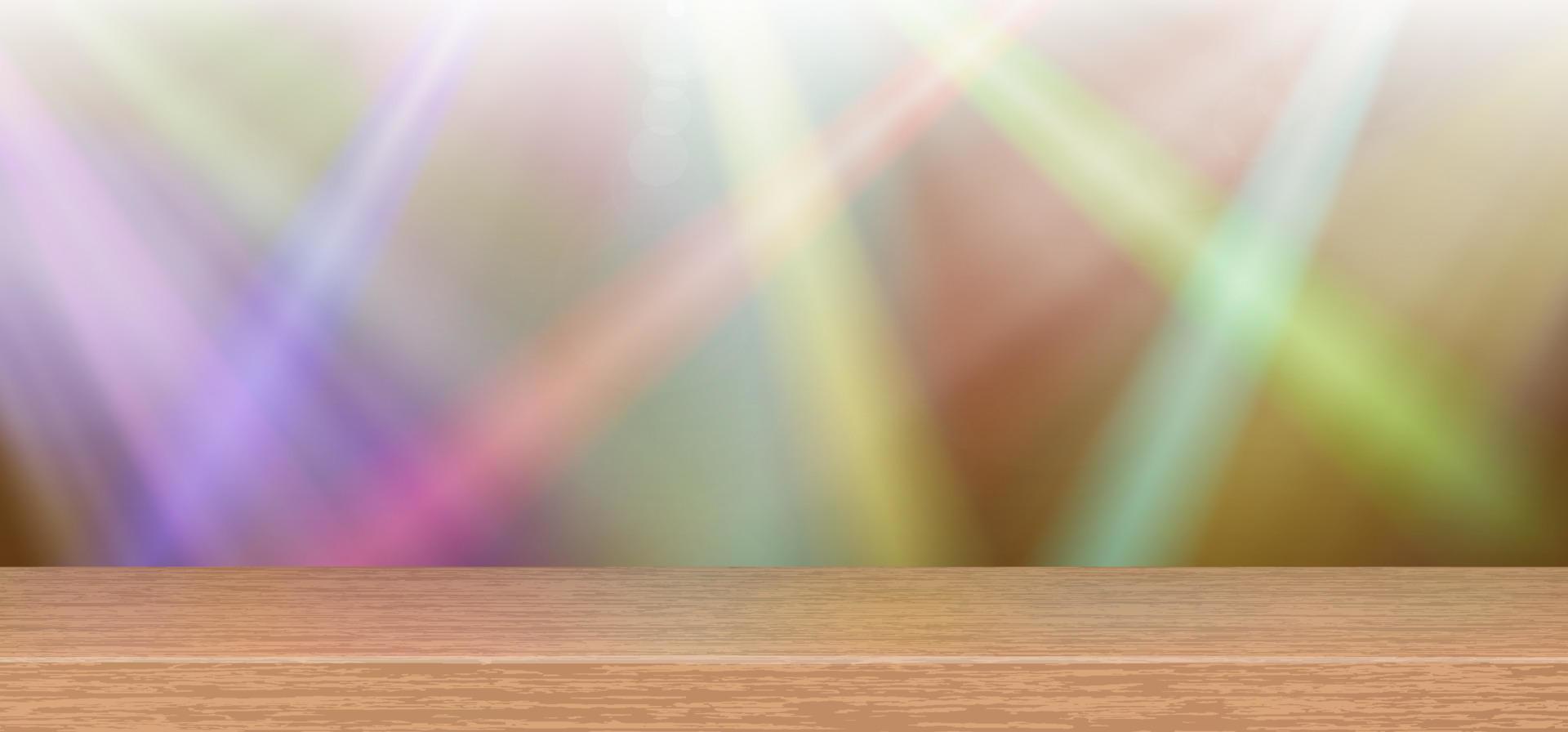 empty wood shelf on light vector
