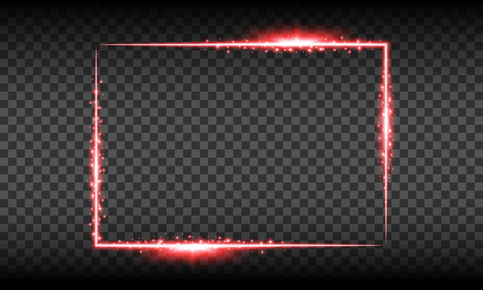 marco rectangular de neón rojo vector